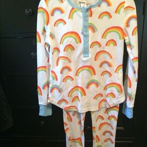Rainbow long john pajama set